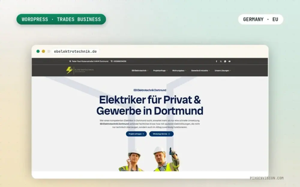 EB Elektrotechnik electrician website