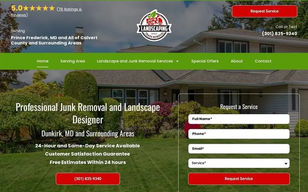 JDS Landscaping and Junk Removal homepage